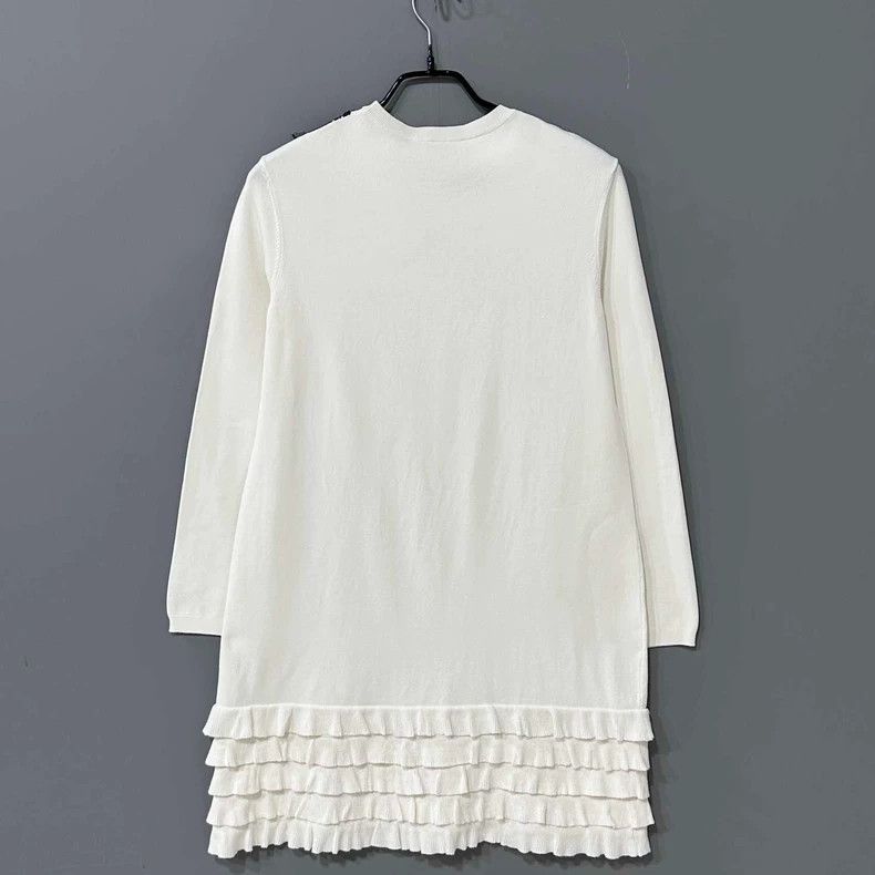 Valentino Ruffled Hem Dress with Black Lace Detail Size S / US 4 / IT 40 - 3 Thumbnail