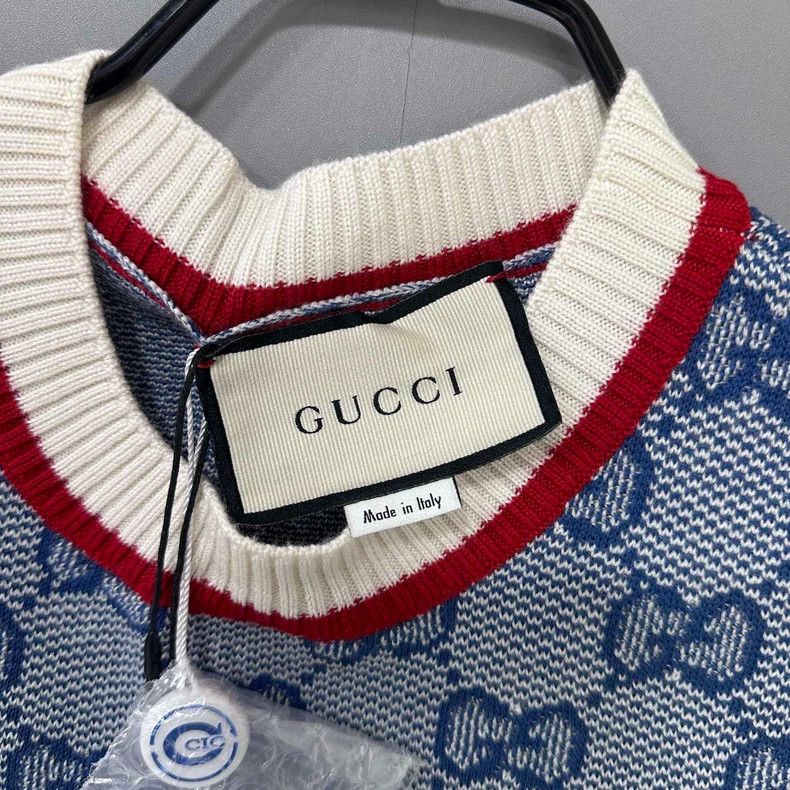 Gucci Blue Knitted Dress with Pattern by GUCCI Size XS / US 0-2 / IT 36-38 - 4 Thumbnail