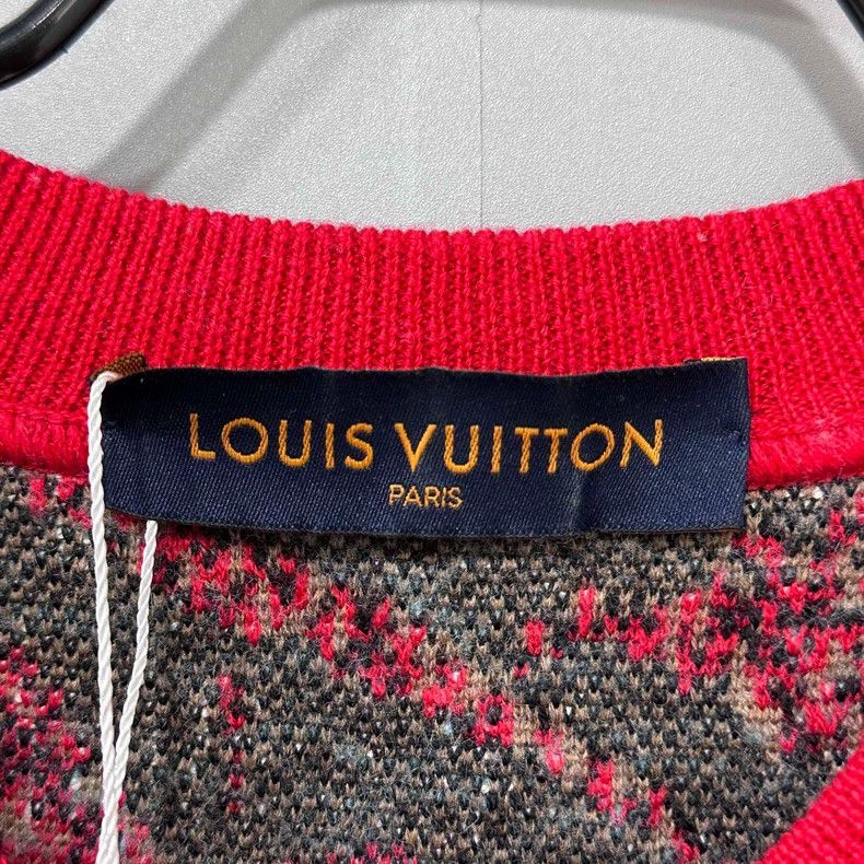 Louis Vuitton Red Wool Sweatshirt with Floral Pattern Size S / US 4 / IT 40 - 4 Thumbnail