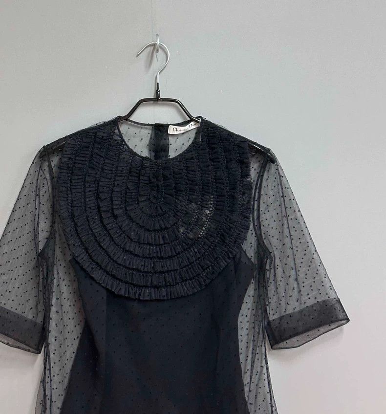 Dior Dior Mesh Top with Ruffled Detail Size XS / US 0-2 / IT 36-38 - 2 Thumbnail