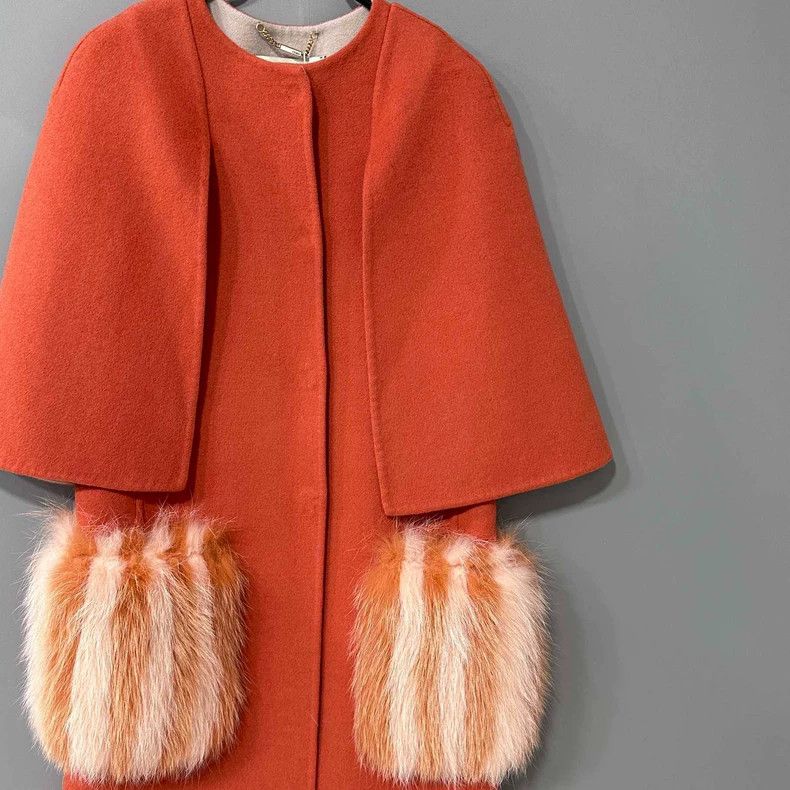 Fendi Fendi Fox Fur Pocket Long Cape Coat Size S / US 4 / IT 40 - 2 Thumbnail