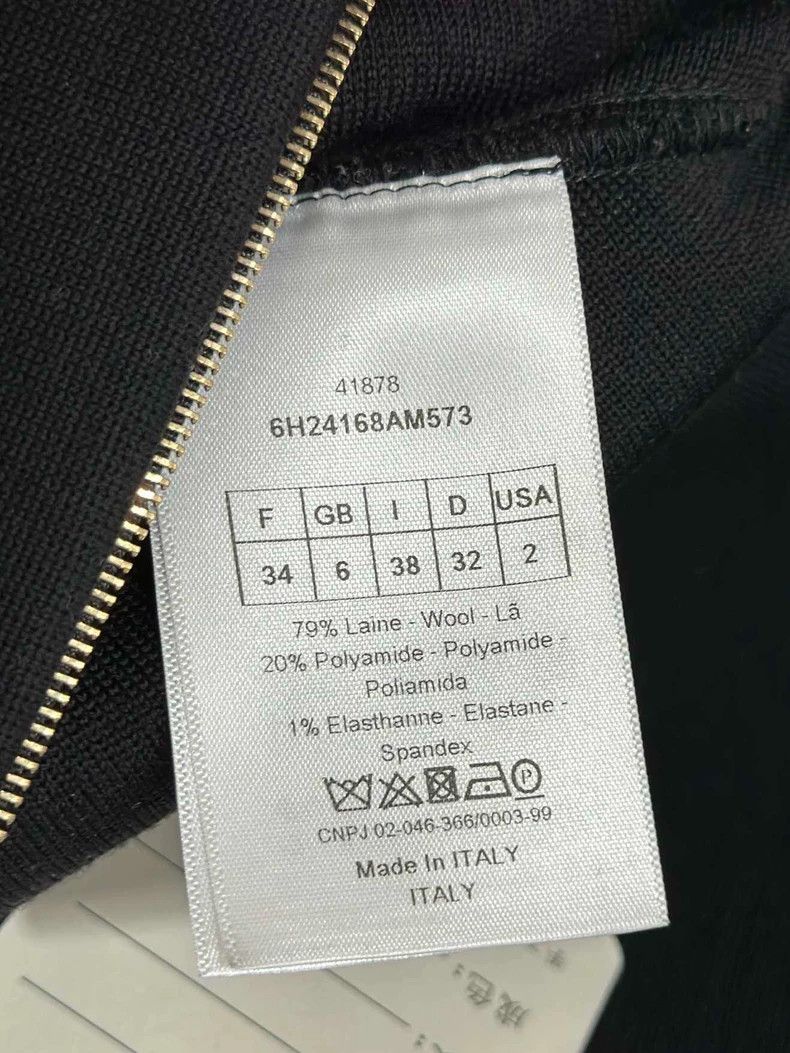 Dior Black Wool Top with Zipper Detail Size XS / US 0-2 / IT 36-38 - 5 Thumbnail