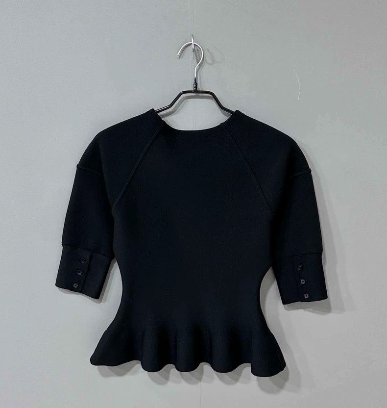 Dior Black Wool Top with Zipper Detail Size XS / US 0-2 / IT 36-38 - 3 Thumbnail