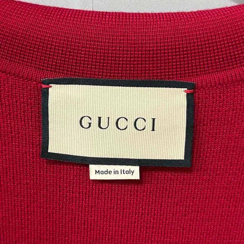 Gucci Red Wool Knitted Dress with Chain Detail Size M / US 6-8 / IT 42-44 - 4 Thumbnail