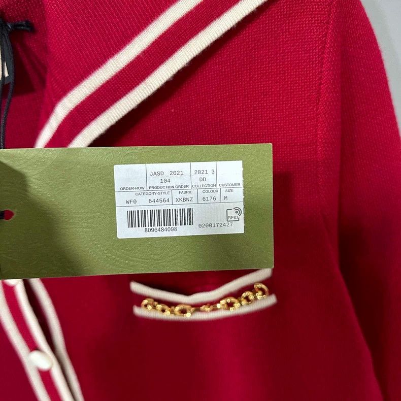 Gucci Red Wool Knitted Dress with Chain Detail Size M / US 6-8 / IT 42-44 - 7 Thumbnail