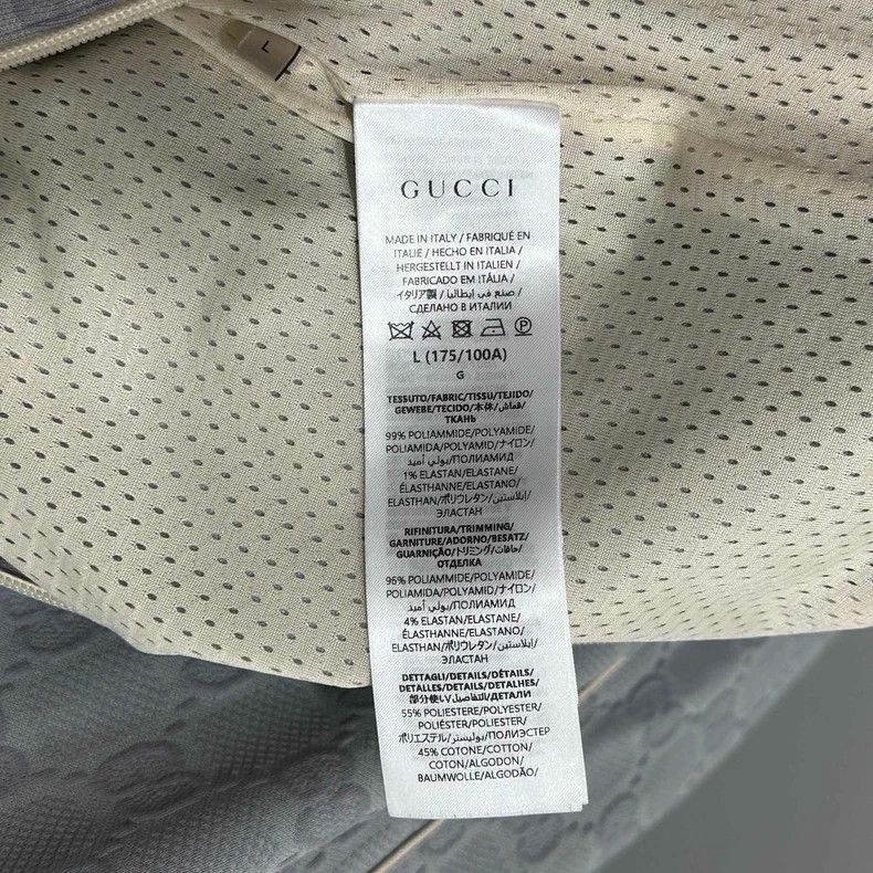 Gucci Gray Embossed Zip-Up Jacket by Gucci Size L / US 10 / IT 46 - 5 Thumbnail