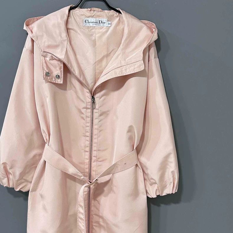 Dior Pink Long Hooded Belted Coat by Dior Size S / US 4 / IT 40 - 2 Thumbnail