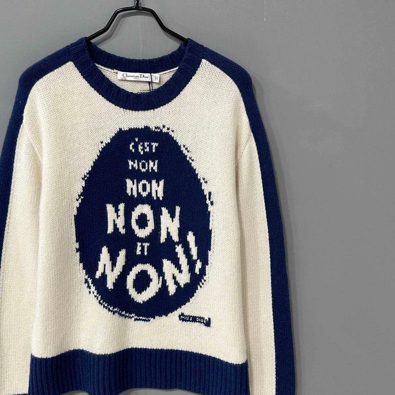 Dior Dior Logo Knit Sweater with Text Design Size S / US 4 / IT 40 - 3 Thumbnail