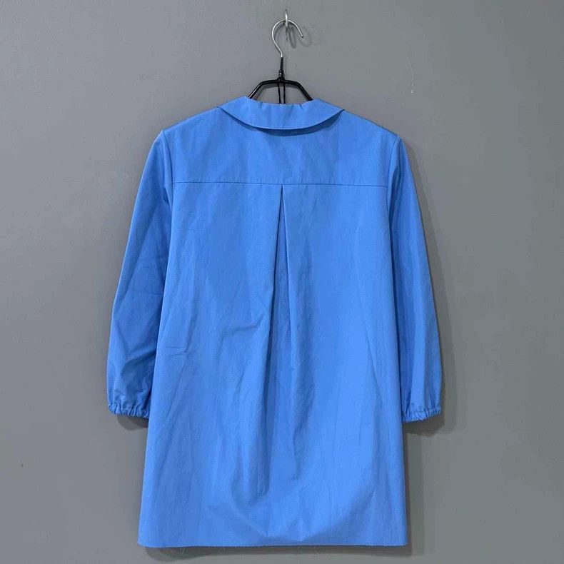 Miu Miu Blue Embroidered Logo Doll Collar Dress Size L / US 10 / IT 46 - 4 Thumbnail