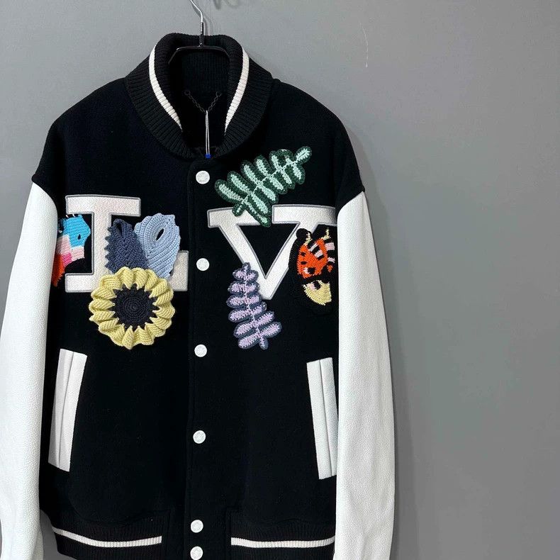 Louis Vuitton Floral Letter Logo Baseball Jacket Size XL / US 12-14 / IT 48-50 - 2 Thumbnail