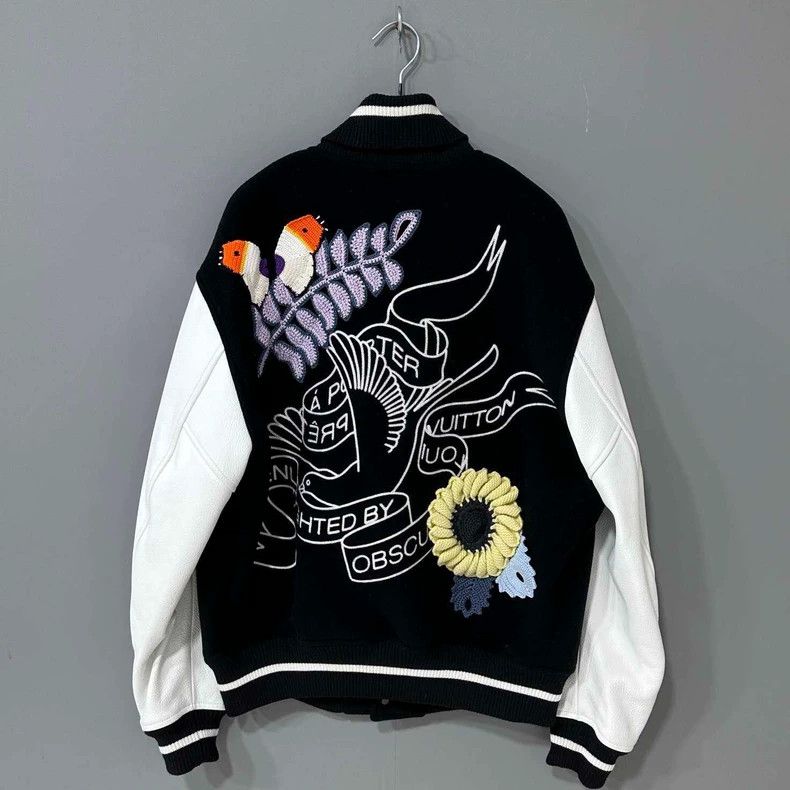 Louis Vuitton Floral Letter Logo Baseball Jacket Size XL / US 12-14 / IT 48-50 - 4 Thumbnail