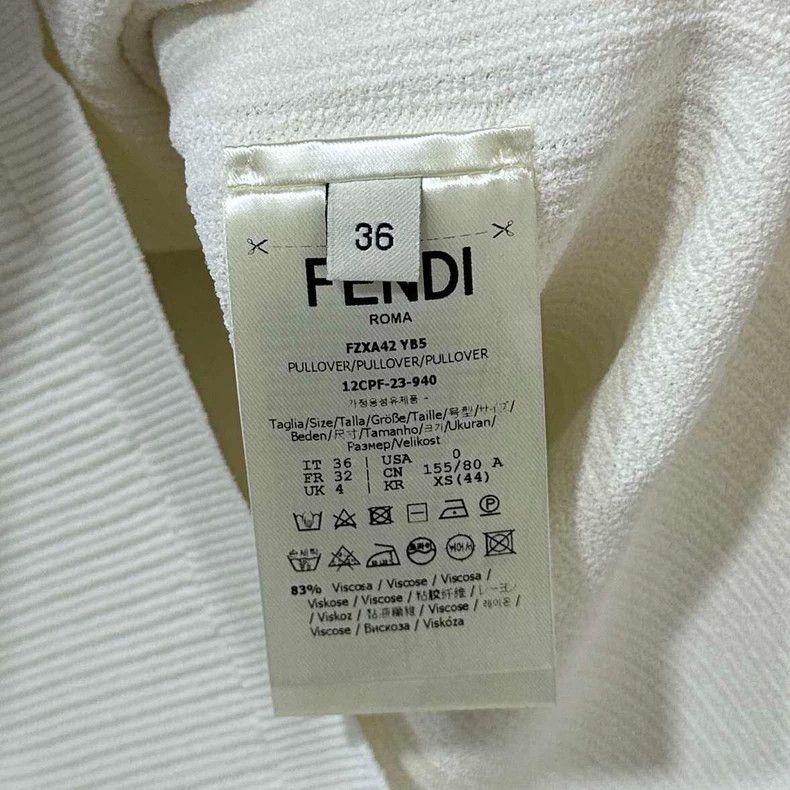 Fendi Fendi Short Sleeve Knitted Top with Logo Size S / US 4 / IT 40 - 6 Thumbnail