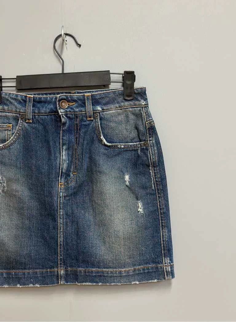 Dolce & Gabbana Dolce & Gabbana Distressed Denim Mini Skirt Size 38" / US 16 / IT 52 - 3 Thumbnail