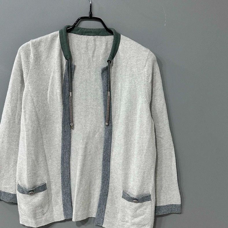 Chanel Gray Cashmere Cardigan by Chanel Size S / US 4 / IT 40 - 2 Thumbnail