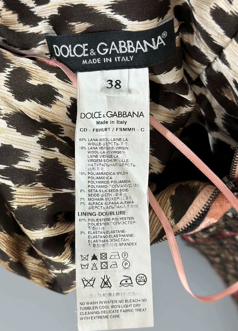 Dolce & Gabbana Floral Pattern Dress with Leopard Print Details Size M / US 6-8 / IT 42-44 - 5 Thumbnail
