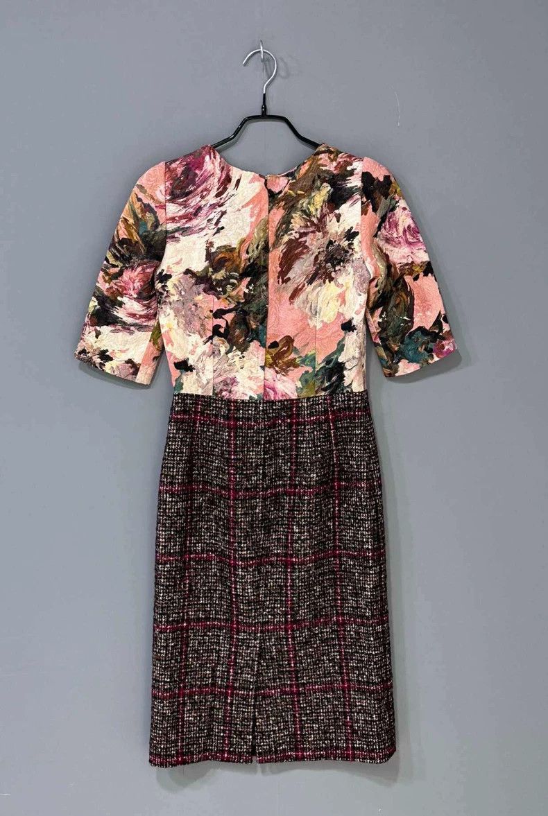 Dolce & Gabbana Floral Pattern Dress with Leopard Print Details Size M / US 6-8 / IT 42-44 - 3 Thumbnail