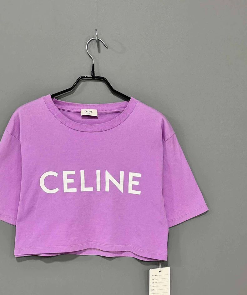 Celine Celine Logo Short Sleeve Crop Top Size XS / US 0-2 / IT 36-38 - 2 Thumbnail
