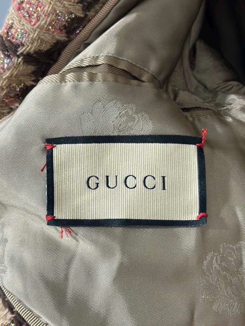 Gucci Gucci Checkered Woven Jacket with Belt Size S / US 4 / IT 40 - 6 Thumbnail