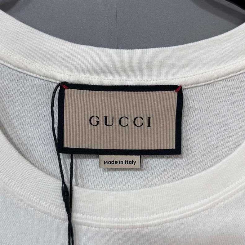 Gucci White Short Sleeve Gucci Cat Logo Tee Size XS / US 0-2 / IT 36-38 - 5 Thumbnail