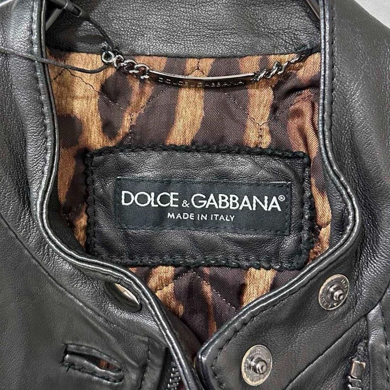 Dolce & Gabbana Dolce & Gabbana Black Leather Jacket Size S / US 4 / IT 40 - 4 Thumbnail