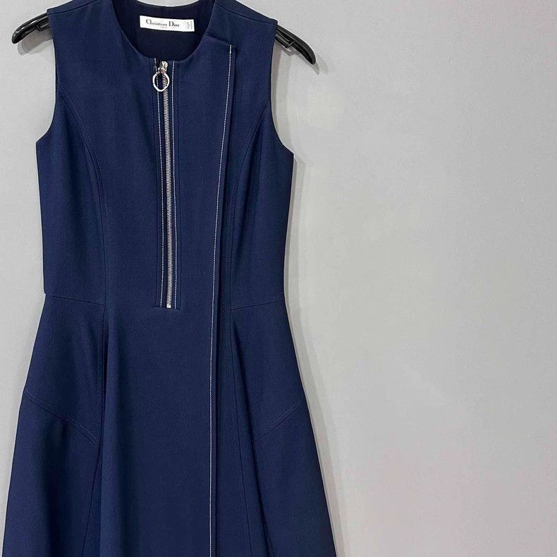 Dior Blue Half-Zip Sleeveless Dress by Dior Size XS / US 0-2 / IT 36-38 - 2 Thumbnail