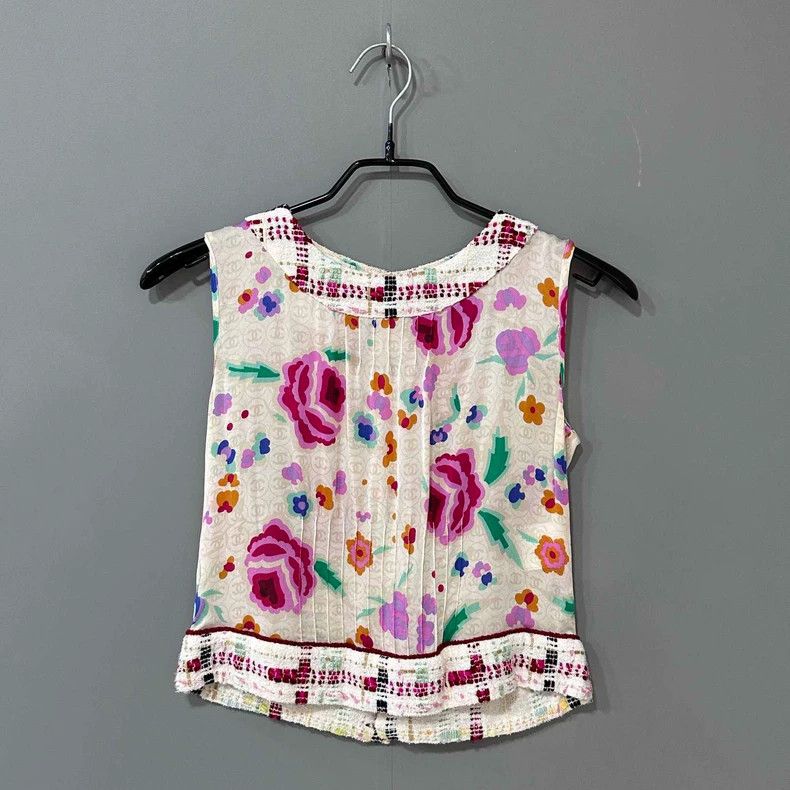 Chanel Chanel Floral Print Silk Blouse Set Size S / US 4 / IT 40 - 4 Thumbnail