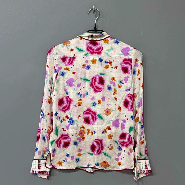 Chanel Chanel Floral Print Silk Blouse Set Size S / US 4 / IT 40 - 3 Thumbnail
