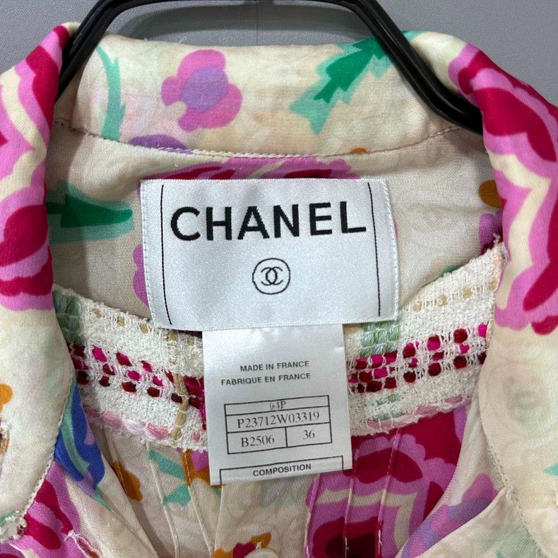 Chanel Chanel Floral Print Silk Blouse Set Size S / US 4 / IT 40 - 6 Thumbnail