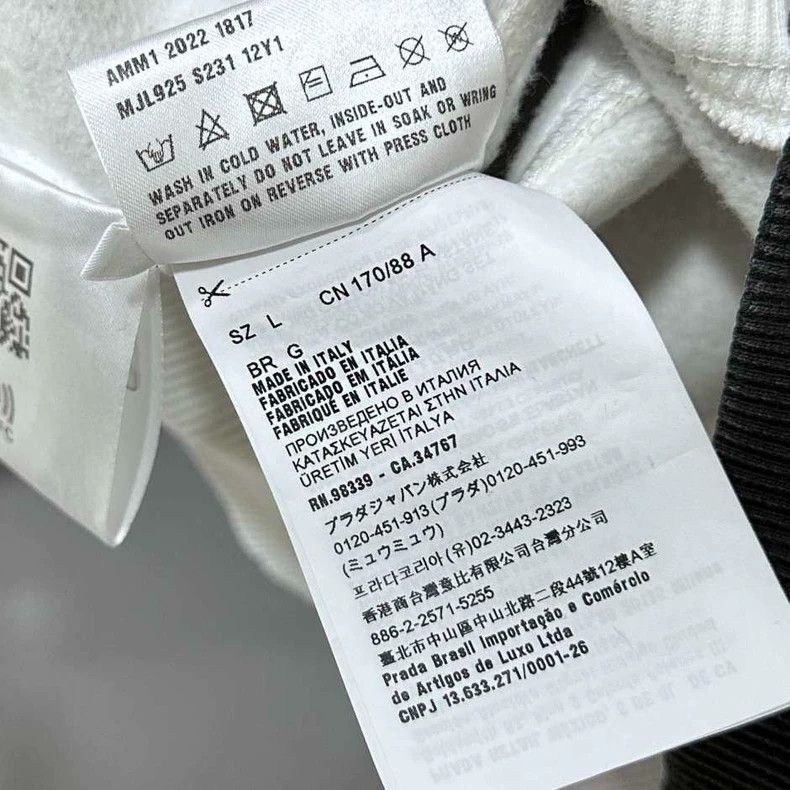 Prada Black Logo Crop Hoodie from MIUMIU Size L / US 10 / IT 46 - 7 Thumbnail