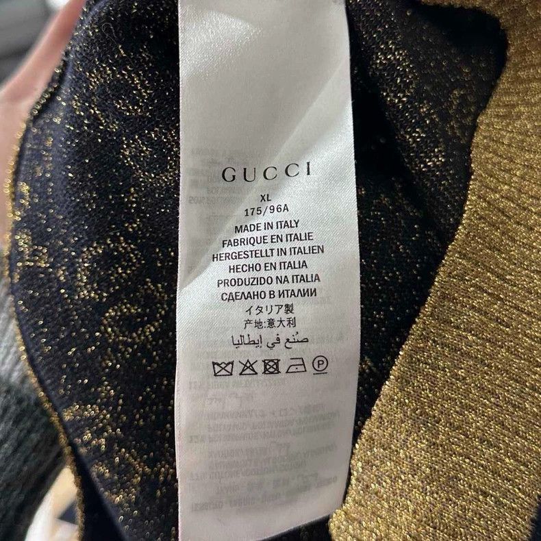 Gucci Gucci Black Gold Knit Short Sleeve Top Size XL / US 12-14 / IT 48-50 - 5 Thumbnail