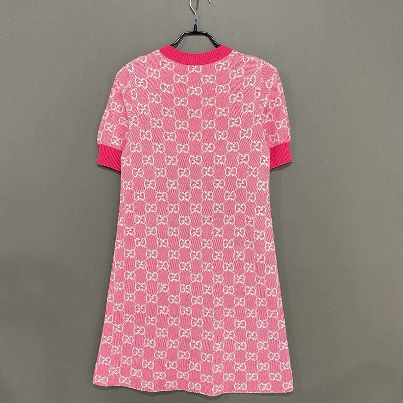 Gucci Pink Logo Print Dress by Gucci Size XS / US 0-2 / IT 36-38 - 3 Thumbnail