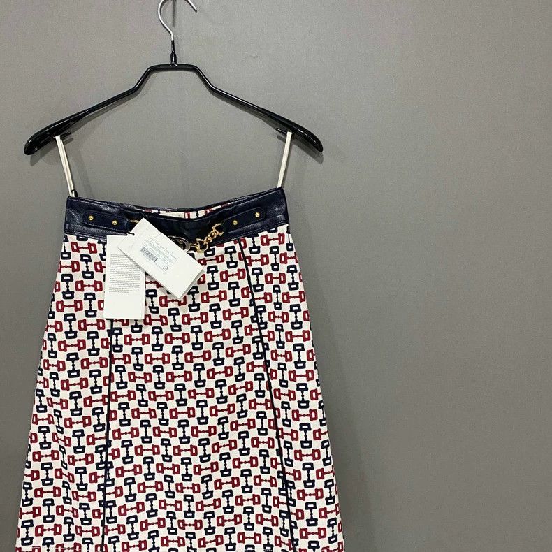 Gucci Gucci Printed Half Skirt with Leather Trim Size 36" / US 14 / IT 50 - 2 Thumbnail
