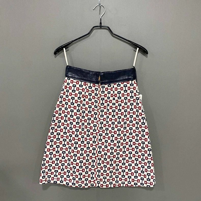 Gucci Gucci Printed Half Skirt with Leather Trim Size 36" / US 14 / IT 50 - 3 Thumbnail