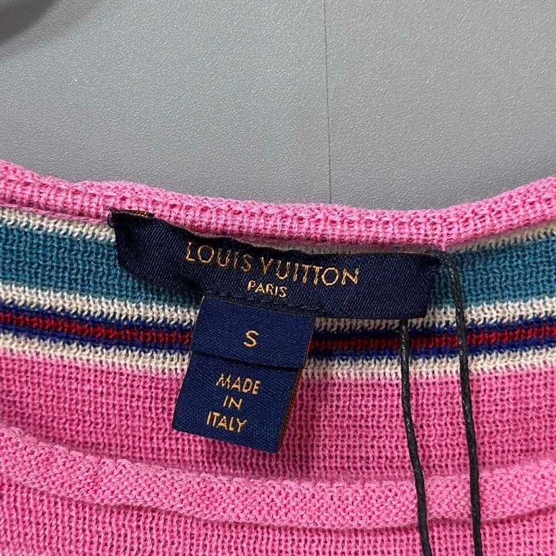 Louis Vuitton Pink Striped Crew Neck Knit Top Size S / US 4 / IT 40 - 5 Thumbnail