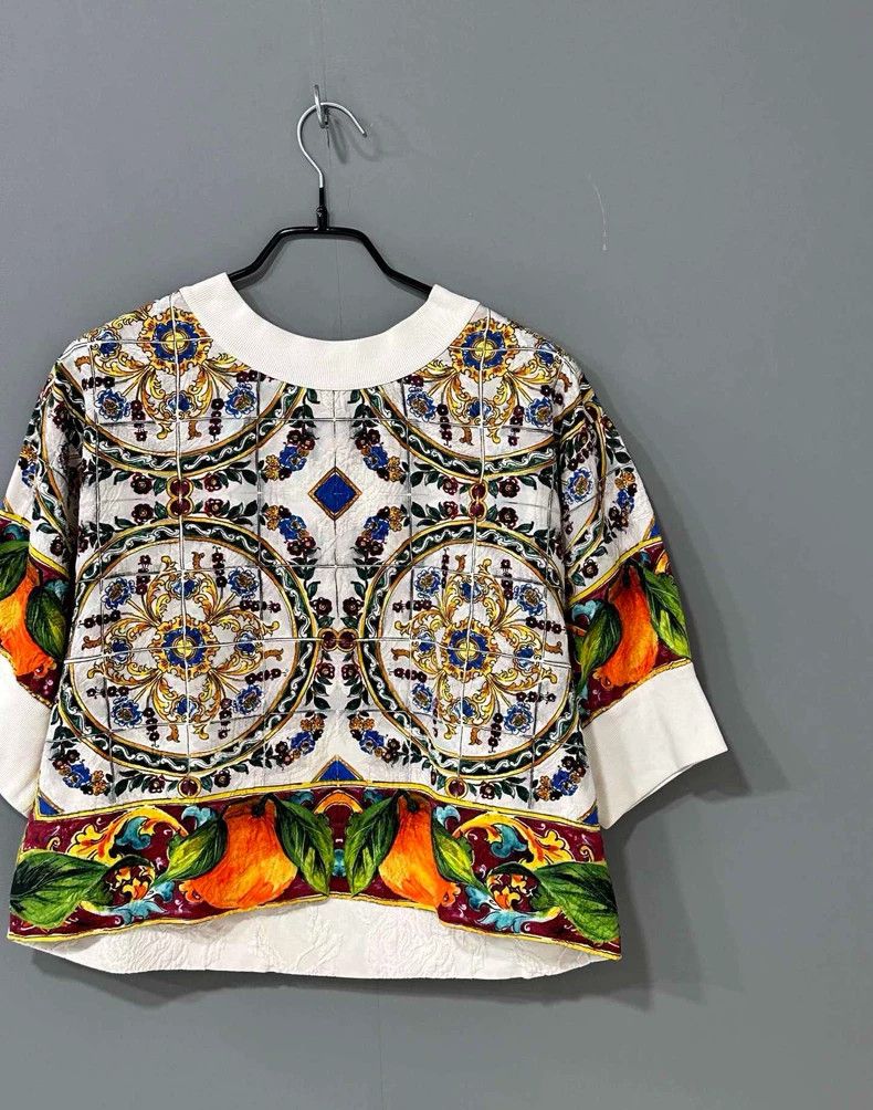 Dolce & Gabbana Embroidered Floral Short Sleeve Sweatshirt Size S / US 4 / IT 40 - 2 Thumbnail