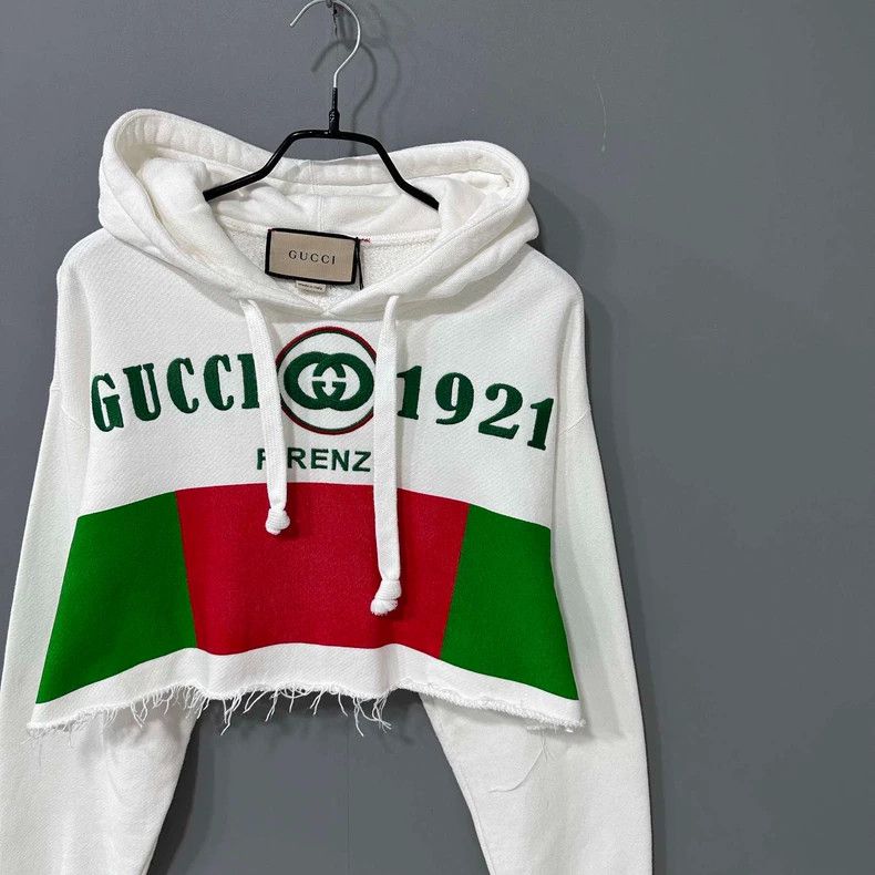 Gucci Gucci Red Green Logo Crop Hoodie Size XS / US 0-2 / IT 36-38 - 2 Thumbnail