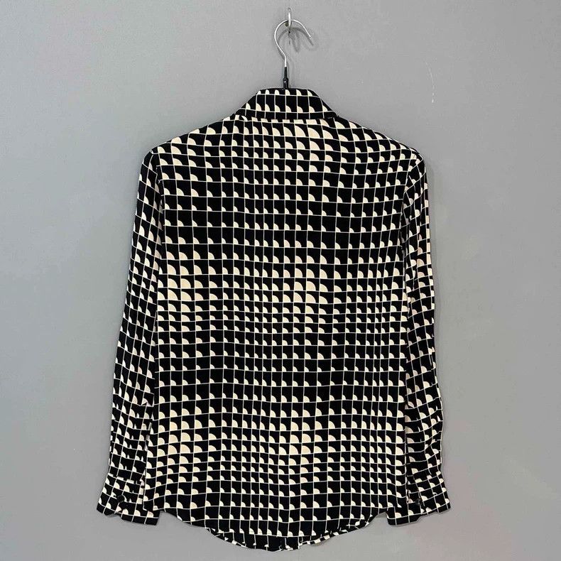 Celine Black and White Patterned Button-Up Shirt Size XS / US 0-2 / IT 36-38 - 2 Thumbnail