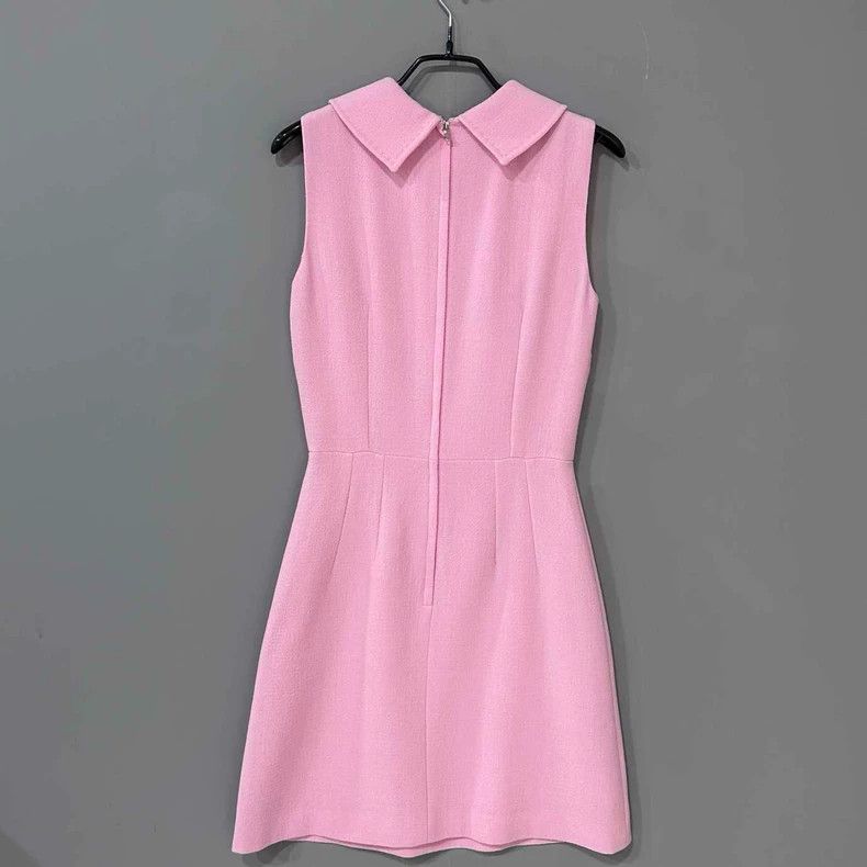 Dolce & Gabbana Pink Silk Dress with Flower Buttons Size M / US 6-8 / IT 42-44 - 4 Thumbnail
