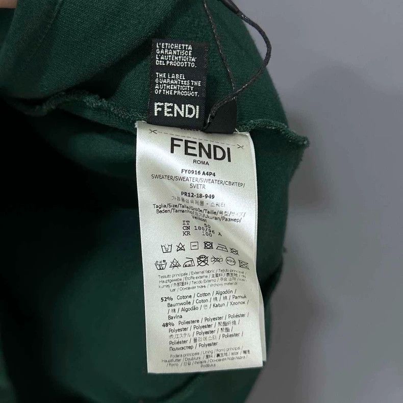 Fendi Fendi Olive Green Classic Logo Hoodie Size XL / US 12-14 / IT 48-50 - 6 Thumbnail
