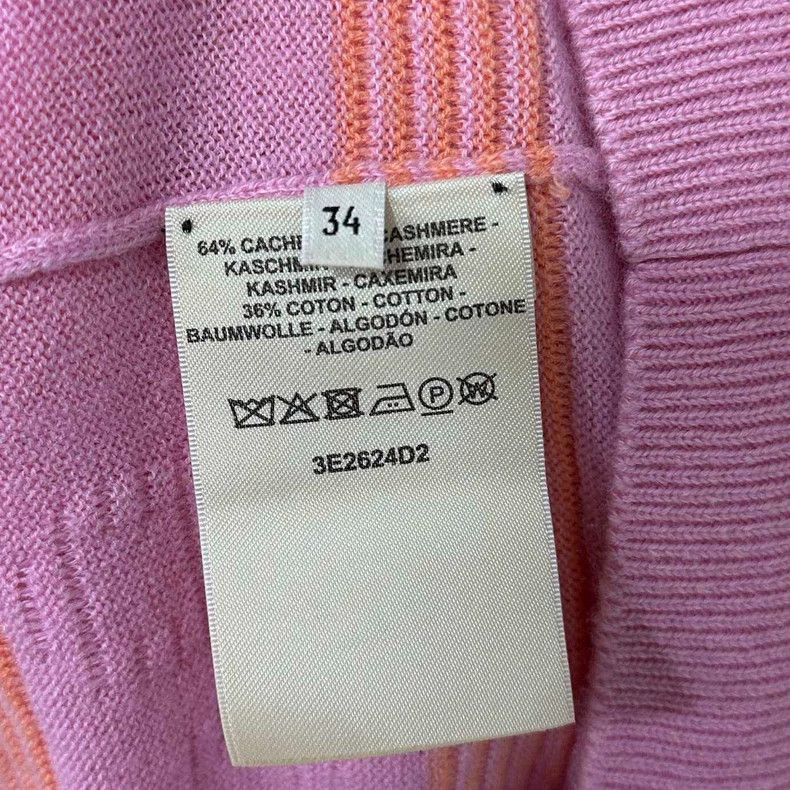 Hermes New Pink Cashmere Sweater with Stripes Size S / US 4 / IT 40 - 5 Thumbnail