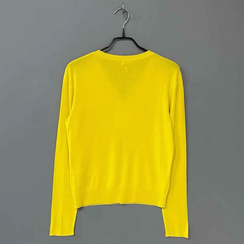 Loewe Yellow V-Neck Sweater with Logo Size L / US 10 / IT 46 - 3 Thumbnail