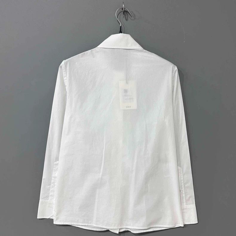 Prada White Ruffled Shirt by PRADA Size M / US 6-8 / IT 42-44 - 4 Thumbnail