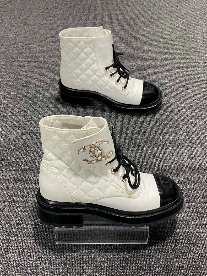 Chanel Black and White Chanel Martin Boots Size US 6 / IT 36 - 2 Thumbnail