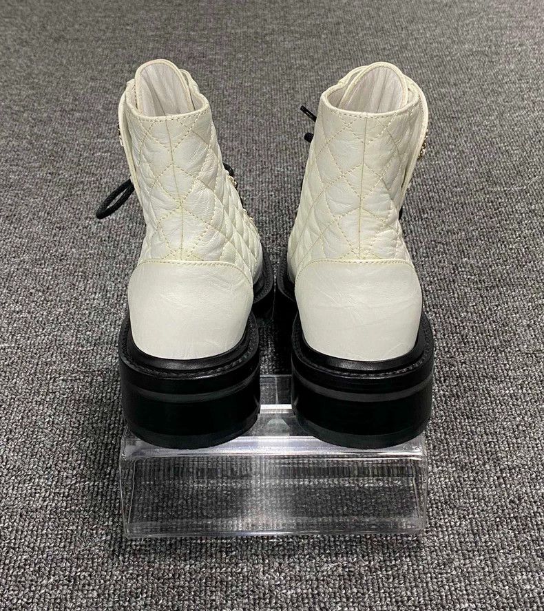 Chanel Black and White Chanel Martin Boots Size US 6 / IT 36 - 5 Thumbnail