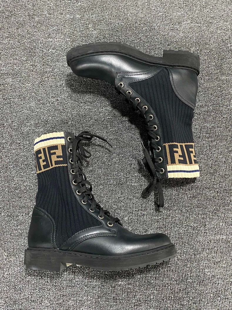 Fendi Fendi Logo Mid-Calf Boots for Fashion Forward Size US 5 / IT 35 - 2 Thumbnail