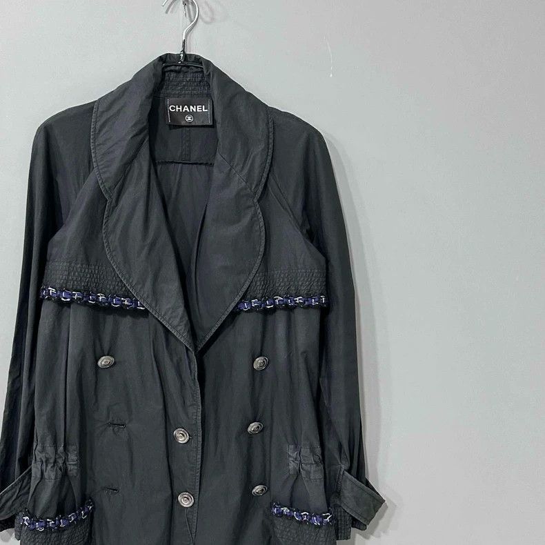 Chanel Black Parachute Fabric Coat by Chanel Size S / US 4 / IT 40 - 2 Thumbnail
