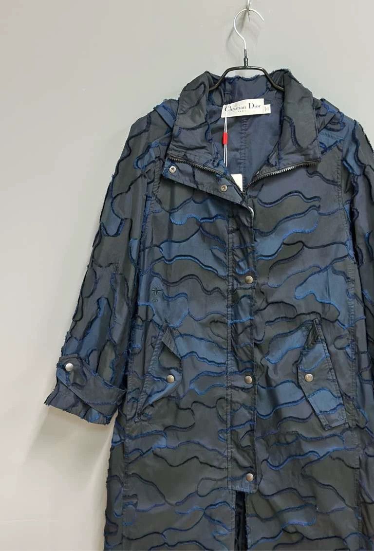 Dior Dark Blue Camouflage Long Coat Dior Size M / US 6-8 / IT 42-44 - 2 Thumbnail