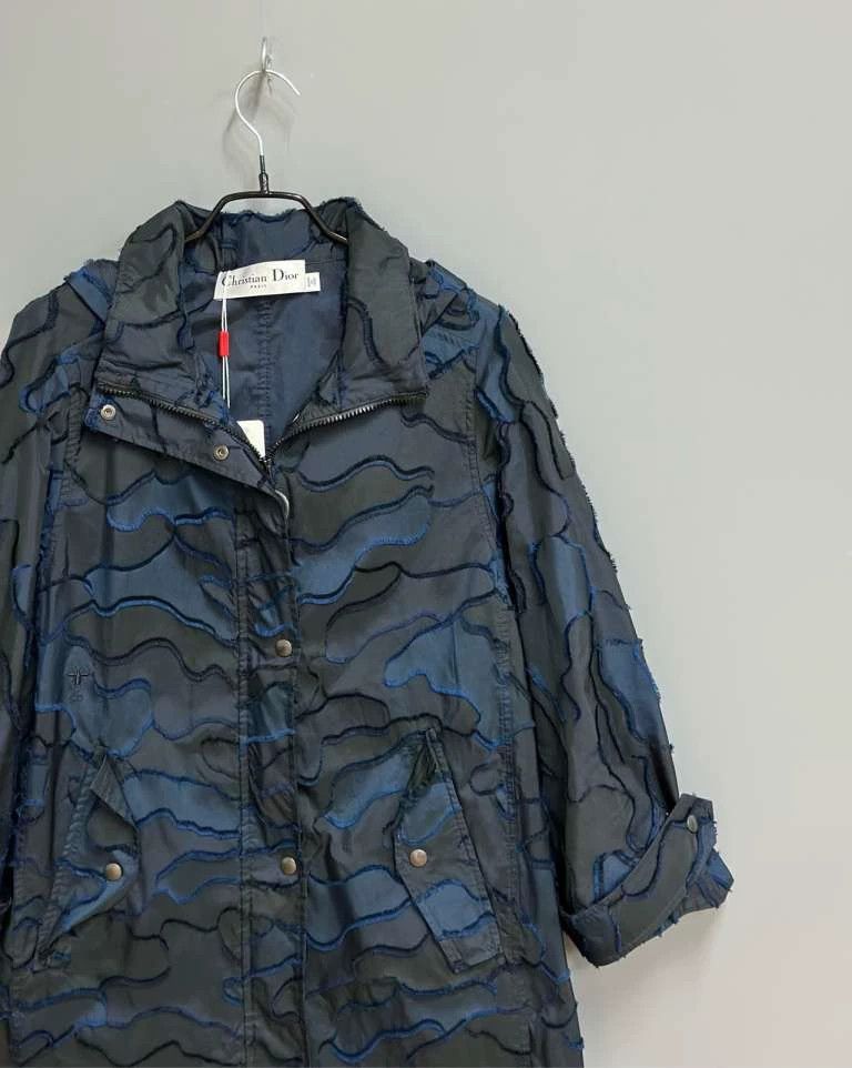 Dior Dark Blue Camouflage Long Coat Dior Size M / US 6-8 / IT 42-44 - 3 Thumbnail