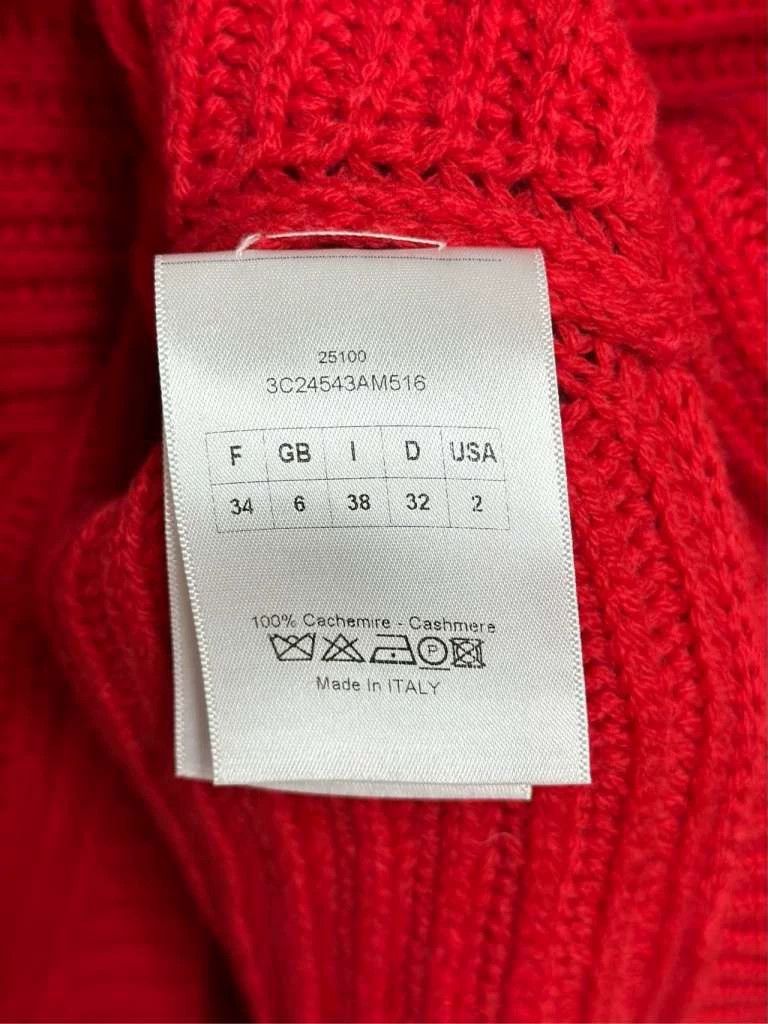 Dior Red Short Sleeve Knit Top with Logo Size XS / US 0-2 / IT 36-38 - 6 Thumbnail