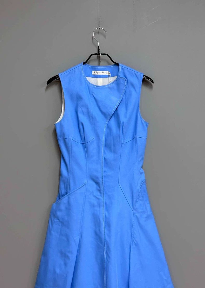 Dior Blue Sleeveless Dress by Dior Size XS / US 0-2 / IT 36-38 - 2 Thumbnail